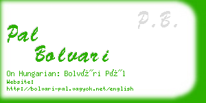 pal bolvari business card